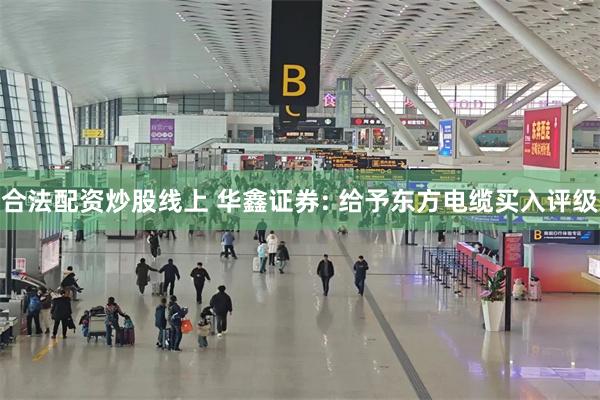 合法配资炒股线上 华鑫证券: 给予东方电缆买入评级