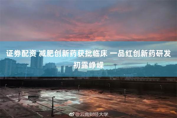 证劵配资 减肥创新药获批临床 一品红创新药研发初露峥嵘