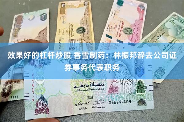 效果好的杠杆炒股 香雪制药：林振邦辞去公司证券事务代表职务