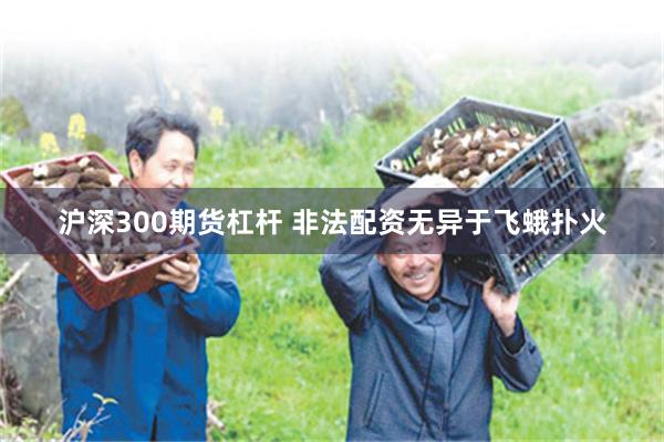 沪深300期货杠杆 非法配资无异于飞蛾扑火