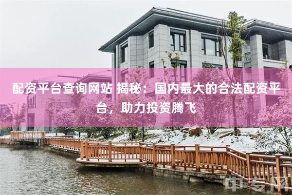 配资平台查询网站 揭秘：国内最大的合法配资平台，助力投资腾飞