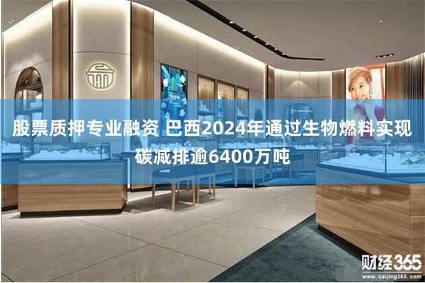 股票质押专业融资 巴西2024年通过生物燃料实现碳减排逾6400万吨