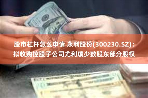 股市杠杆怎么申请 永利股份(300230.SZ)：拟收购控股子公司尤利璞少数股东部分股权