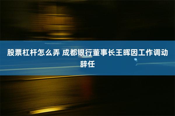 股票杠杆怎么弄 成都银行董事长王晖因工作调动辞任
