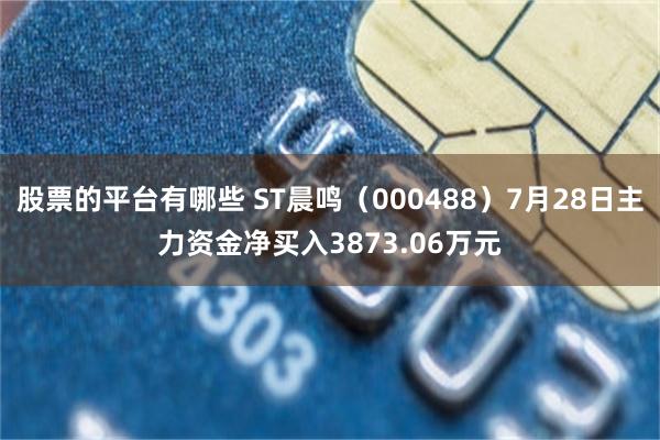 股票的平台有哪些 ST晨鸣（000488）7月28日主力资金净买入3873.06万元