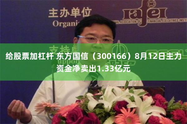 给股票加杠杆 东方国信（300166）8月12日主力资金净卖出1.33亿元