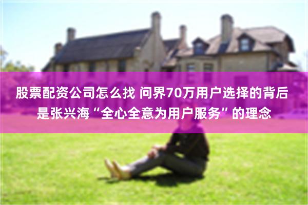 股票配资公司怎么找 问界70万用户选择的背后 是张兴海“全心全意为用户服务”的理念