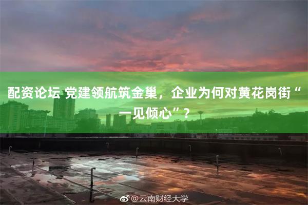 配资论坛 党建领航筑金巢，企业为何对黄花岗街“一见倾心”？