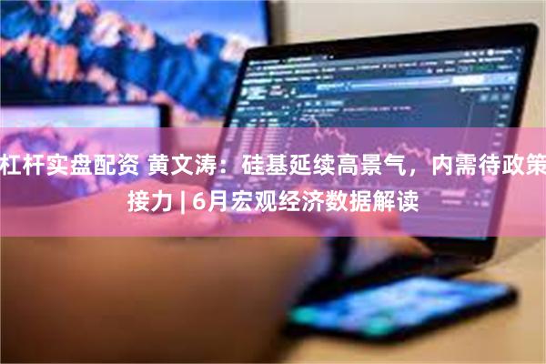 杠杆实盘配资 黄文涛：硅基延续高景气，内需待政策接力 | 6月宏观经济数据解读