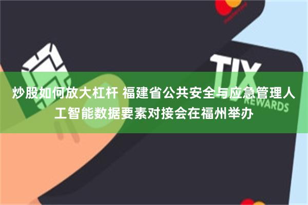 炒股如何放大杠杆 福建省公共安全与应急管理人工智能数据要素对接会在福州举办